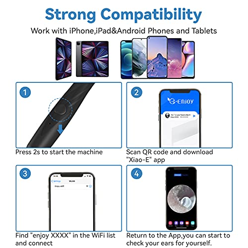 Ear Wax Removal Tool Camera, Earwax Remover Tool, Ear Camera,1600P FHD Wirele...