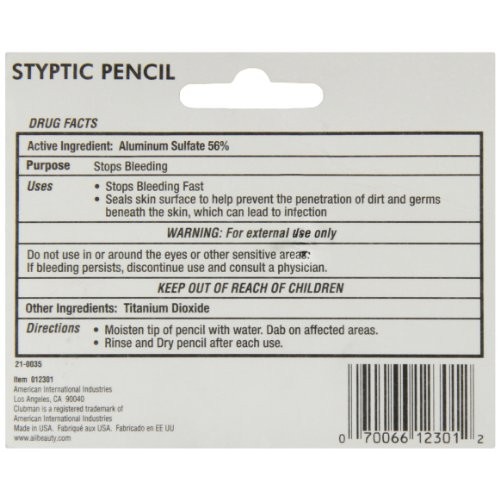 Woltra Styptic Pencil Small, 0.25 Ounce (Pack of 6)