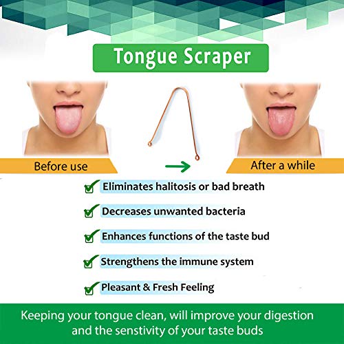Wonder Care - 100% Copper Tongue Scraper Tongue cleaner Ayurvedic for Optimal...