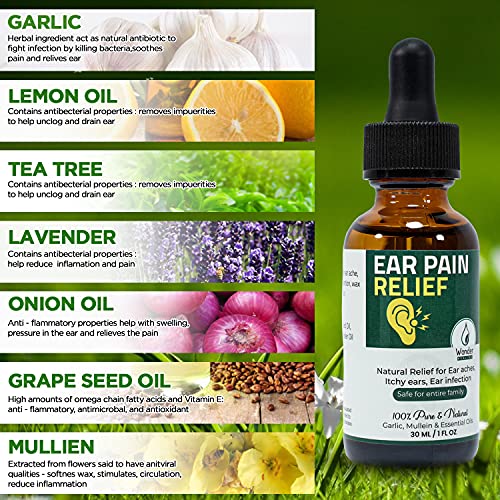 Ear Pain Relief, Relieves Ear Aches, Infections, Swimmer's Ear, Loosens Wax, ...