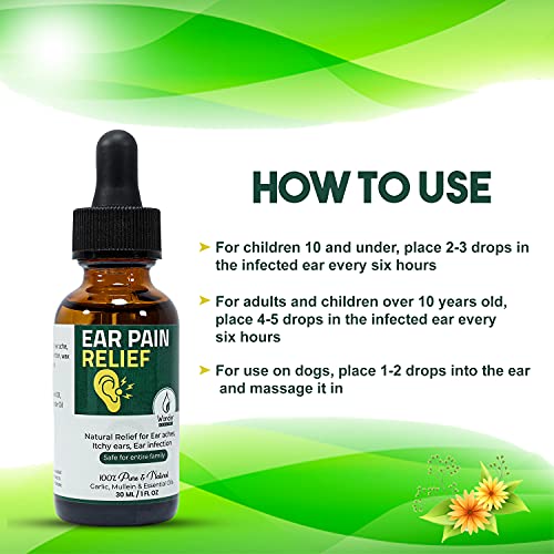 Ear Pain Relief, Relieves Ear Aches, Infections, Swimmer's Ear, Loosens Wax, ...