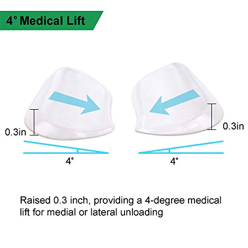 2 Pairs Medial & Lateral Heel Wedge Silicone Insoles - Corrective Adhesive Sh...