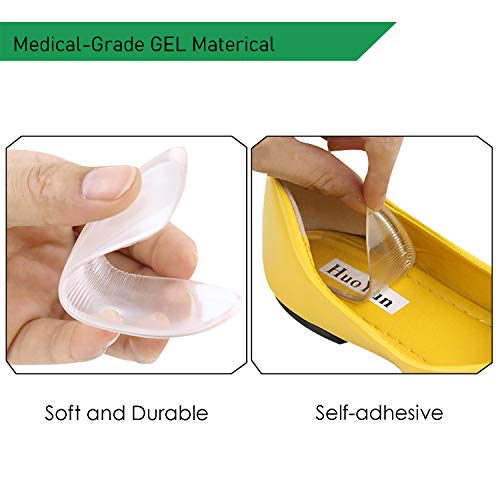 2 Pairs Medial & Lateral Heel Wedge Silicone Insoles - Corrective Adhesive Sh...