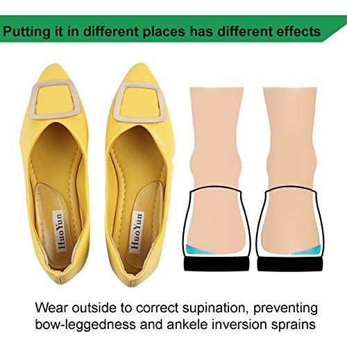 2 Pairs Medial & Lateral Heel Wedge Silicone Insoles - Corrective Adhesive Sh...