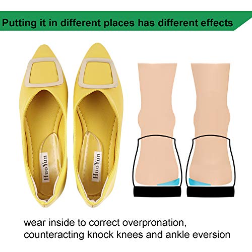 2 Pairs Medial & Lateral Heel Wedge Silicone Insoles - Corrective Adhesive Sh...