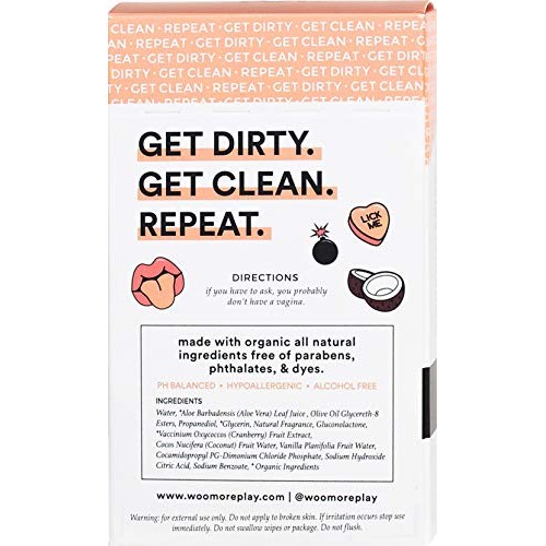 Woo More Play Freshies: All-Natural Feminine Intimacy Towelette Wipes with Co...