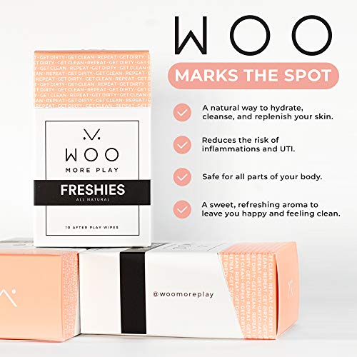 Woo More Play Freshies: All-Natural Feminine Intimacy Towelette Wipes with Co...