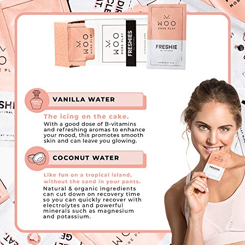 Woo More Play Freshies: All-Natural Feminine Intimacy Towelette Wipes with Co...