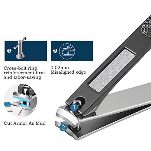 Nail Clippers Set 3 PCS Stainless Steel Professional Finger Nail Toenail Clip...
