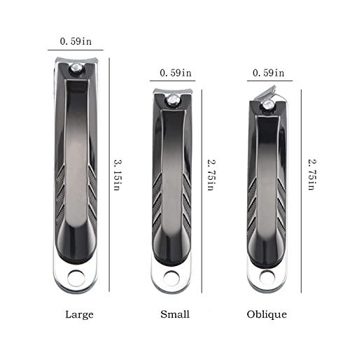 Nail Clippers Set 3 PCS Stainless Steel Professional Finger Nail Toenail Clip...