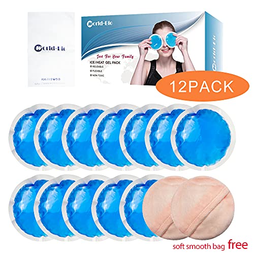 Round Reusable Gel Ice Pack with Cloth Backing for Hot Cold Therapeutic Use, ...