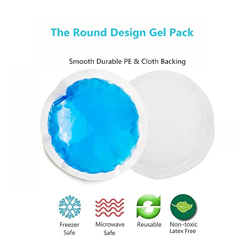 Round Reusable Gel Ice Pack with Cloth Backing for Hot Cold Therapeutic Use, ...