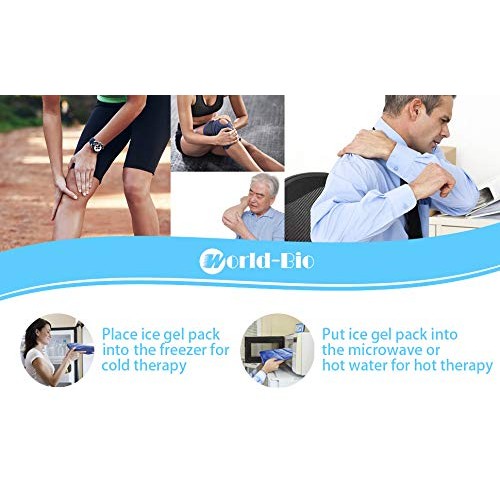 WORLD-BIO Large Flexible Hip Ice Pack 2 packs for Injuries, Hot & Cold Therap...