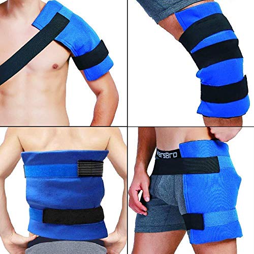 WORLD-BIO Large Gel Ice Pack & Wrap for Injuries Reusable, Hot Cold Therapy I...