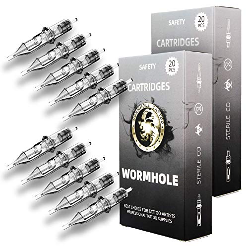 Wormhole Tattoo Cartridge Needles 50pcs Assorted Tattoo Needle Cartridges Rou...