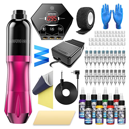 Wormhole Tattoo Pen Kit Cartridge Rotary Tattoo Kit Complete for Beginners Ta...