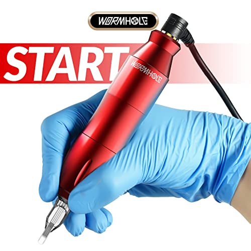 Wormhole Tattoo Pen Kit Rotary Tattoo Machine Kit with Power Supply and Tatto...