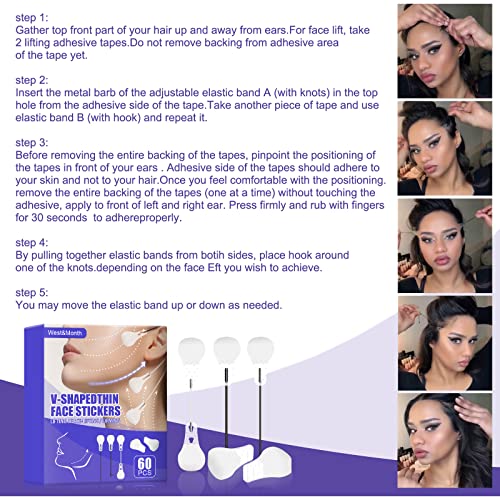 Face Lifting Patch Invisible Face Lift Tape Neck Eye V Line Shape Anti Wrinkl...