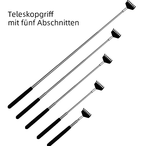 Back Scratcher, WOVTE 3 Pack Black Portable Extendable Stainless Steel Telesc...