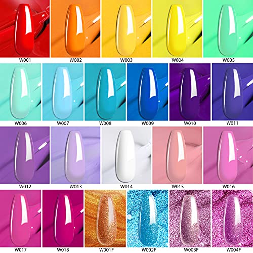Gel Nail Polish Wowfun 25 Pcs - Gel Polish Set Nail Gel Polish Kit With Top C...