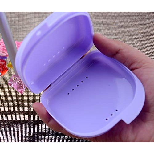 Wowlife Orthodontic Retainer Case Dental Container Denture Storage Boxes with...