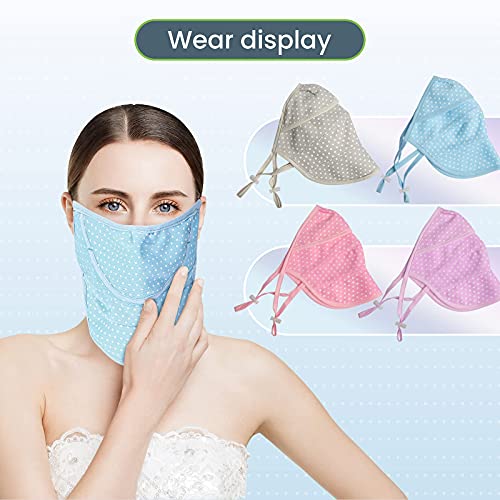 WSERE 4pcs Dustproof Breathable Earloop Reusable Washable Cotton Half Face Sh...