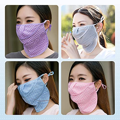 WSERE 4pcs Dustproof Breathable Earloop Reusable Washable Cotton Half Face Sh...
