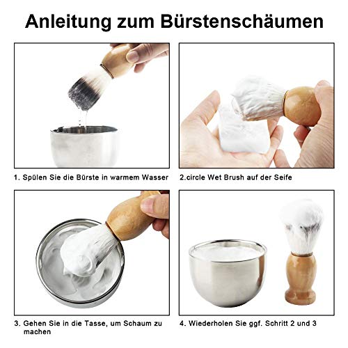 Wskderliner 3 in 1 Shaving Brush Set Shaving Bowl and Shaving Stand Shaving B...