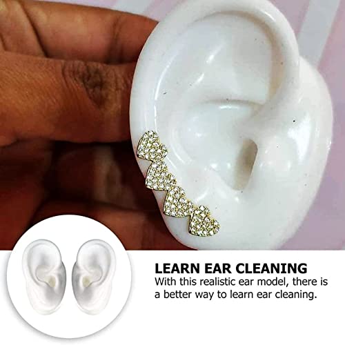 WSXKA 1 Pair Human Ear Model, Simulation Soft Silicone Ear Model, Life Size S...