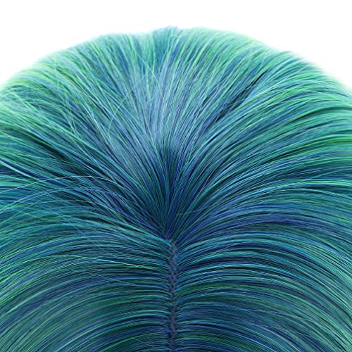 WTHCOS Green Wig Short Straight Wig Ombre Green Bob Wig Short Wig Straight Ha...