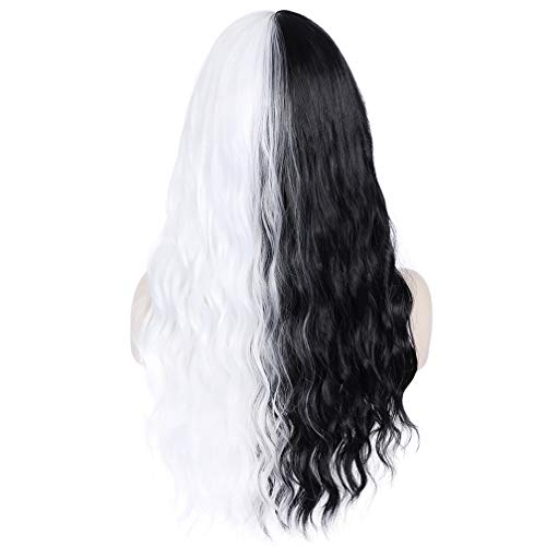 WTHCOS Long Curly Wig with Bangs Long Wavy Fluffy Wigs for Women Daily Wear o...