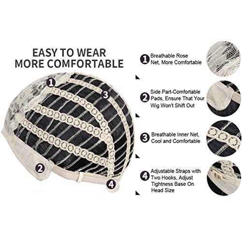 WTHCOS Pink Ombre Wig Long Straight Wig Ombre Wigs Middle Parted Straight Wig...