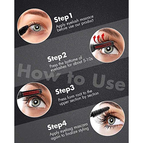 Heated Eyelash Curler, USB Rechargeable Electric Eyelash Curler for Quick Nat...