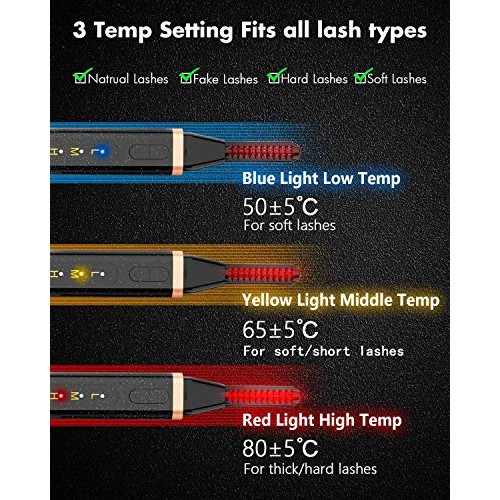 Heated Eyelash Curler, USB Rechargeable Electric Eyelash Curler for Quick Nat...