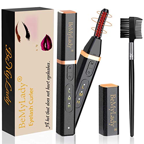 Heated Eyelash Curler, USB Rechargeable Electric Eyelash Curler for Quick Nat...