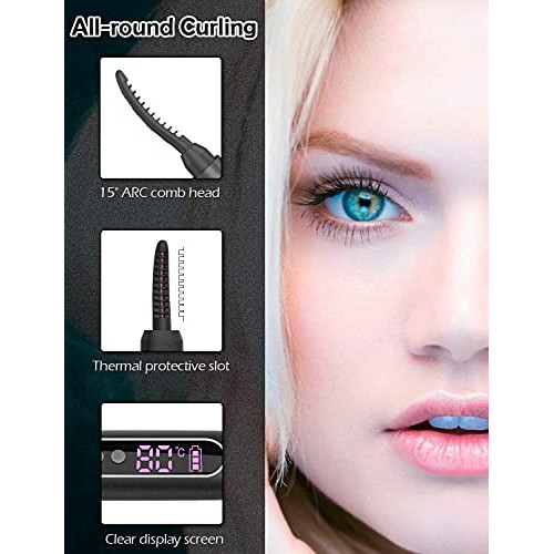 Heated Eyelash Curlers USB Rechargeable Eyelash Curler for Quick Natural Curl...