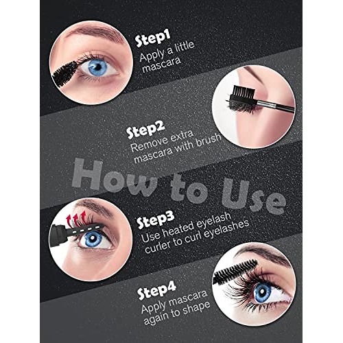 Heated Eyelash Curlers USB Rechargeable Eyelash Curler for Quick Natural Curl...