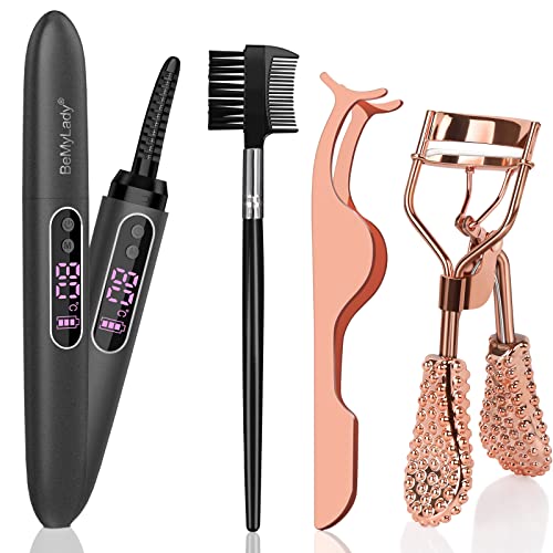 Heated Eyelash Curlers USB Rechargeable Eyelash Curler for Quick Natural Curl...