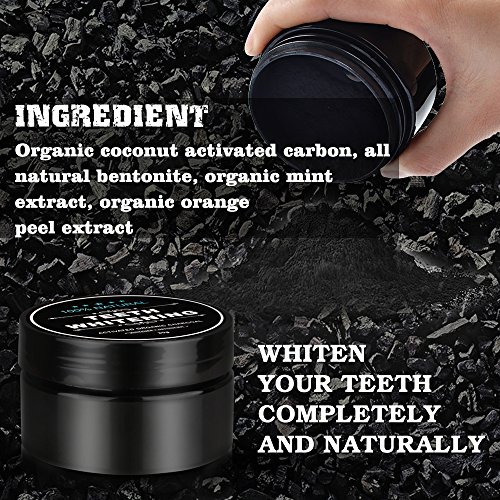 2-Pack Teeth Whitening Charcoal Powder + Bamboo Brush Oral Care Sets, WUBLSYA...