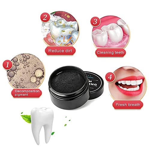 2-Pack Teeth Whitening Charcoal Powder + Bamboo Brush Oral Care Sets, WUBLSYA...