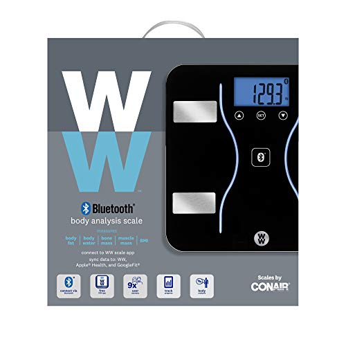 WW Scales by Conair Bluetooth Body Analysis Bathroom Scale, Measures Body Fat...