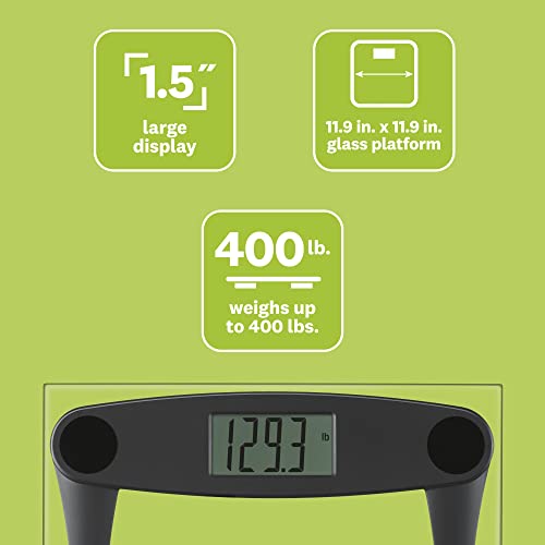 WW Scales by Conair Digital Glass Bathroom Scale, 400 Lbs. Capacity, Digital ...