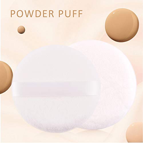 WXJ13 4 Pack 4.12 Inch Large Loose Powder Puff with 2 Pack Gold Metal Powder ...