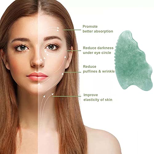 Gua Sha Facial Tools,Jade Gua Sha Massage Tool Comb Edge,Guasha Tool for Face...