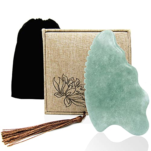 Gua Sha Facial Tools,Jade Gua Sha Massage Tool Comb Edge,Guasha Tool for Face...