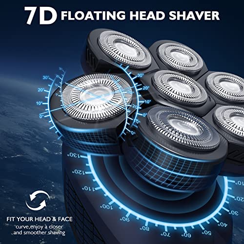Head Shaver 7D, Wyklaus Upgrade 10 in 1 Head Shavers for Bald Men, Head Elect...