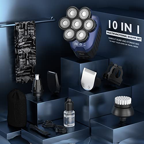 Head Shaver 7D, Wyklaus Upgrade 10 in 1 Head Shavers for Bald Men, Head Elect...