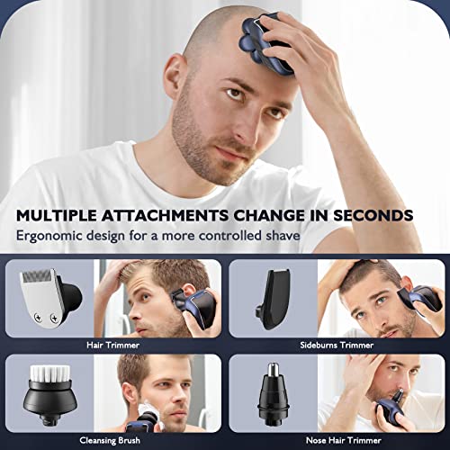 Head Shaver 7D, Wyklaus Upgrade 10 in 1 Head Shavers for Bald Men, Head Elect...