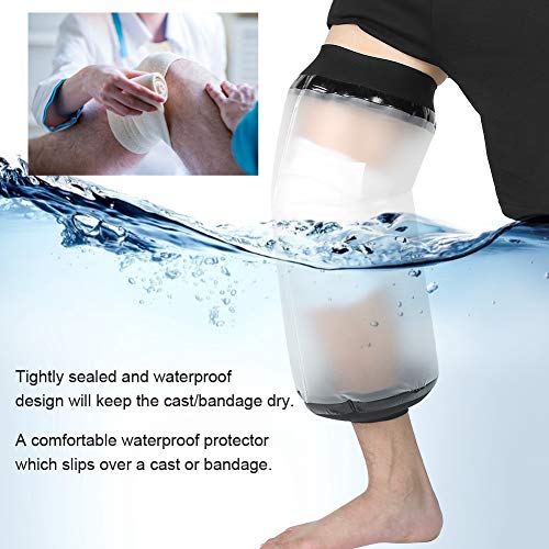 Knee Cast Cover, Adult Shower Waterproof Knee Cast Covers, Swimming Cast Prot...