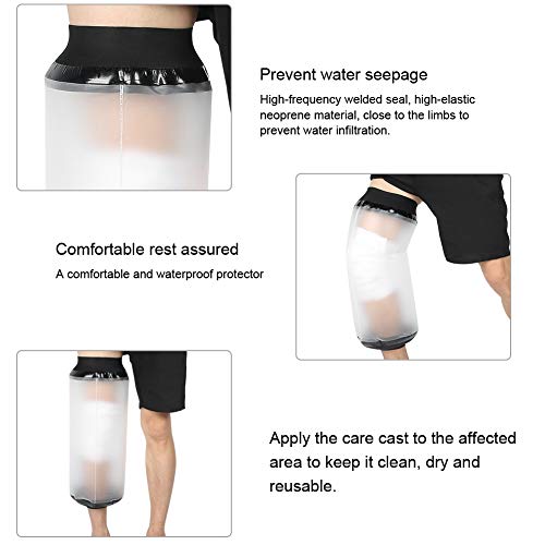Knee Cast Cover, Adult Shower Waterproof Knee Cast Covers, Swimming Cast Prot...